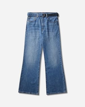 Levi's Sacai Belted Flare Trousers Washed - Blue