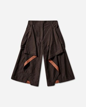 Kiko Kostadinov Women S Dahlia Draped Shorts Dark Elm - White