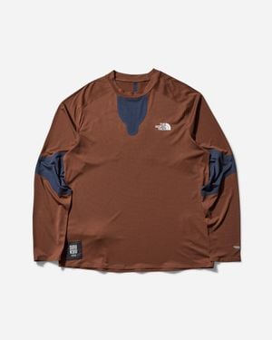 The North Face Men S Undercover Soukuu Hike Perforated Longsleeve Top Graphite / Potting Soil - Brown