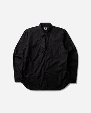 Comme des Garçons S Asymmetric Draped-Panel Shirt - Black