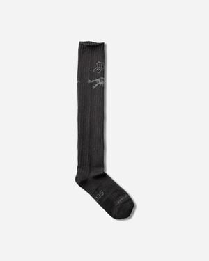 PROTOTYPES Cut-Out Graphic Long Socks - White