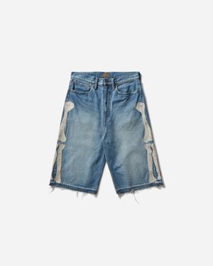 Kapital Men S 14oz Denim 5p Shorts (bone) - Blue