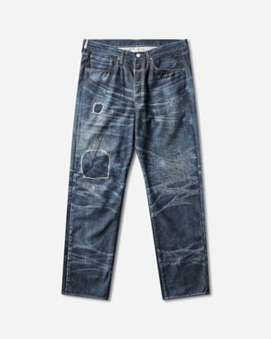 Junya Watanabe Men S New Manual Printed Denim Pants Indigo - Blue
