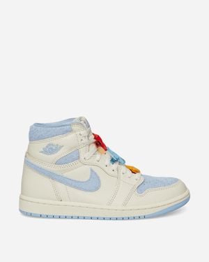 Nike Women S Air Jordan 1 Retro High Og Trainers Pale Ivory / Psychic Blue