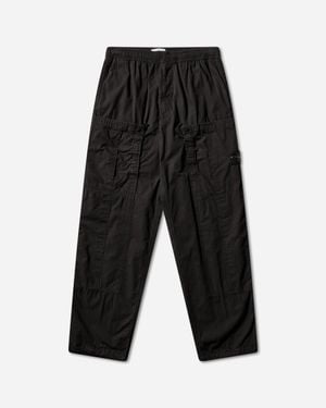Stone Island Men S Mercerised Organic Cotton Ripstop Cargo Trousers - Black