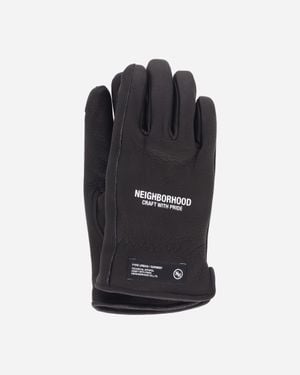 Neighborhood Leather Boa Gloves - Black