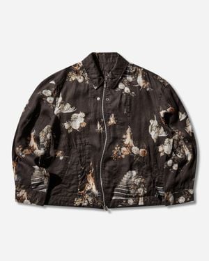 Undercover S Emma Bennett All-Over Print Linen Jacket - Black