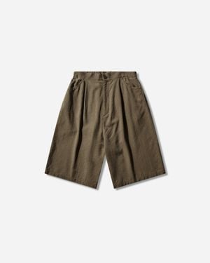 Undercover S Pleated Shorts Khaki - Natural