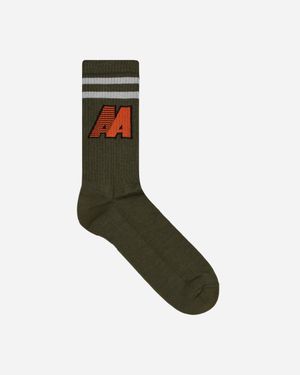 Automobili Amos Aa Logo Socks Army - Green