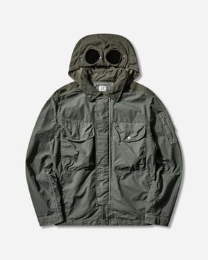 C.P. Company Men S Flatt Nylon goggle Jacket Laurel Wreath - Grey