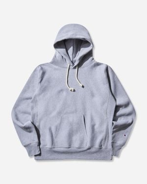 Champion Men S Made In Usa Reverse Weave Hoodie Oxford Gray - Blue