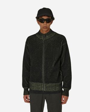 GR10K Aimless Compact Knit Full Zipped Jumper Herren - Black