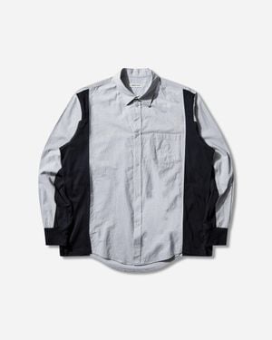Undercover S Paneled Cotton Shirt Stripe - Gray