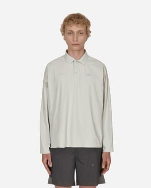 SLAM JAM Fila Redefined Longsleeve Polo Shirt - Grey