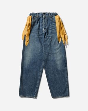 Undercover Women S Fringed Denim Pants Light Indigo - Blue