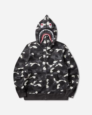 A Bathing Ape S City Camo Shark Regular Fit Full Zip Hoodie - Black