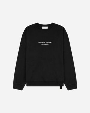 Oamc Peacemaker Men S Landart 02 Print Loose Fit Crewneck Sweatshirt - Black