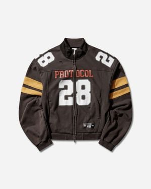 Protocol Index Men S Football Jersey Track Jacket Washed - Black