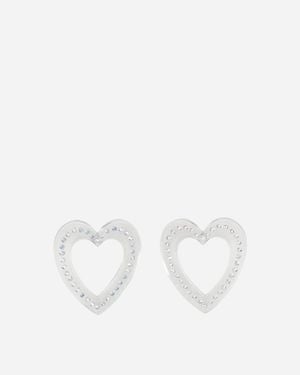 Safsafu Big Heart Earrings Transparent - White