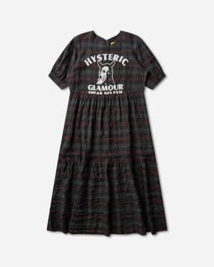 Hysteric Glamour S Speak No Evil Chequered Dress - Black