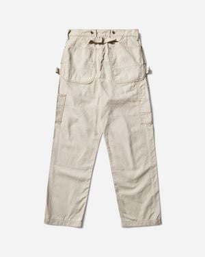 Kapital Men S Light Canvas Lumber Pants Ecru - White
