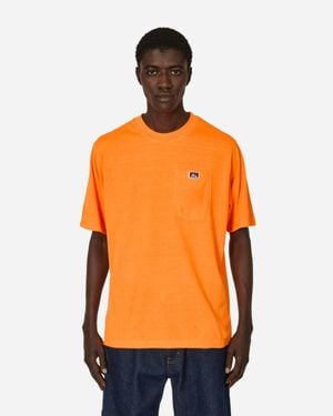 Ben Davis Work Clothes Heavy Duty Classic Label Pocket T-Shirt - Orange