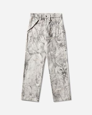 ROA Men S Wrangler Washed Pattern Denim Cargo Trousers Owl Light Camo - White