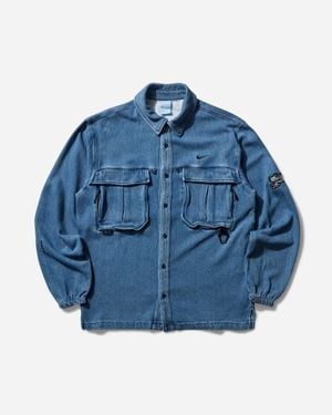 Nike S Nocta Opal Lily Pad Denim Shirt French - Blue