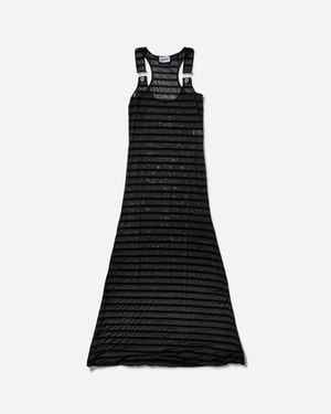 Jean Paul Gaultier Flocked Maxi Dress - Black