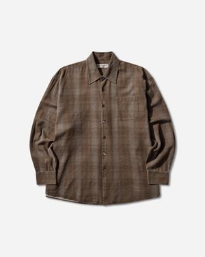 Our Legacy S Borrowed Shirt Dakota Flannel Check - Brown