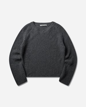 NVRFRGT S V-Neck Jumper Charcoal Melange - Grey