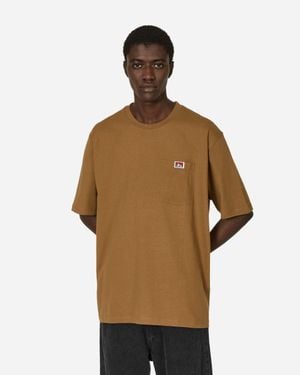 Ben Davis Work Clothes Heavy Duty Classic Label Pocket T-Shirt Coyote - Brown