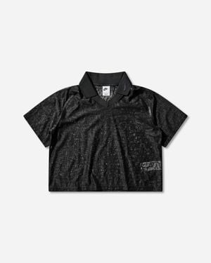 Nike Women S Loose Lace Polo Jersey Top - Black