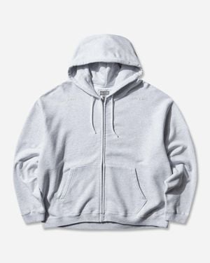 Cav Empt Men S Solid Loose Zip Hoodie - Grey