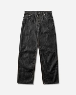Protocol Index Men S Panelled Hybrid Denim Trousers Indigo / Leather - Grey