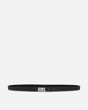 ERL Suede Skinny Belt - White