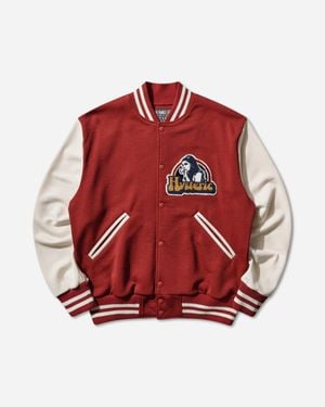 Hysteric Glamour Men S Smoking Girl Patch Stadium Jacket - Red