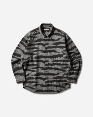 Neighborhood S Camo Pattern Chambray Longsleeve Shirt - Grey
