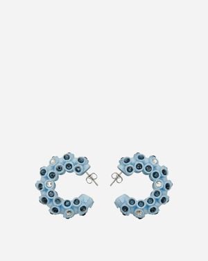 Roussey Lit Hoop Earrings Light - Blue