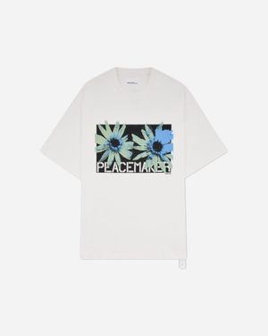 Oamc Peacemaker Flower Print Regular Fit T-Shirt - White