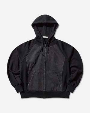 Undercover Women S Denim And Cotton Zip Hoodie - Black