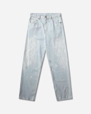 MM6 by Maison Margiela S Distressed Straight Leg Jeans Medium - White