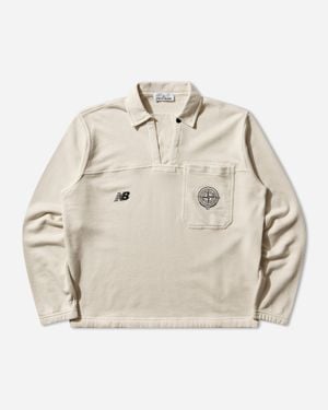 Stone Island Men S New Balance Polo Shirt Ivory - Natural