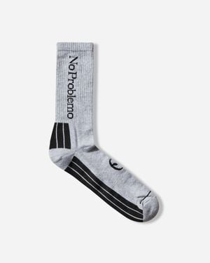 No Problemo Logo Socks Marl - White