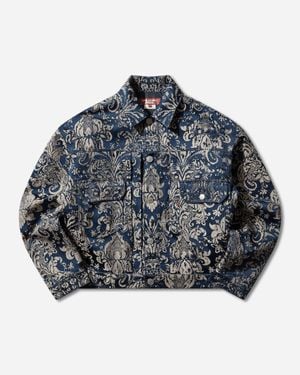 Junya Watanabe Men S Levi's Jacquard Jacket Navy / Beige - Blue