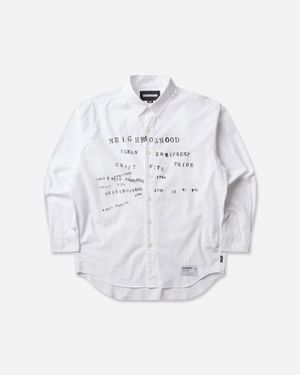 Neighborhood Typographic Longsleeve Shirt - White