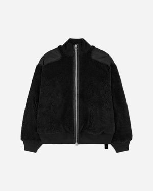 Oamc Peacemaker Men S Fleece Bomber Jacket - Black