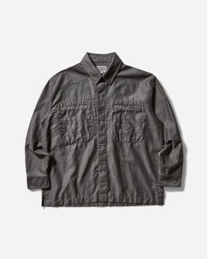 Cav Empt Cotton Linen Casual Shirt Charcoal - Gray