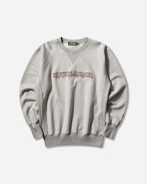 Hysteric Glamour Men S Maiden Logo Embroidered Sweatshirt Grey