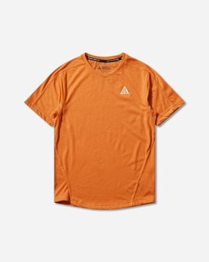 Nike S Acg Dri-Fit Short-Sleeve Trail Running Top Safety - Orange